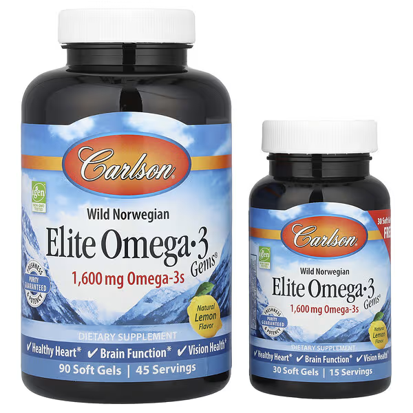 Carlson Elite Omega-3 Gems, 120 Softgels