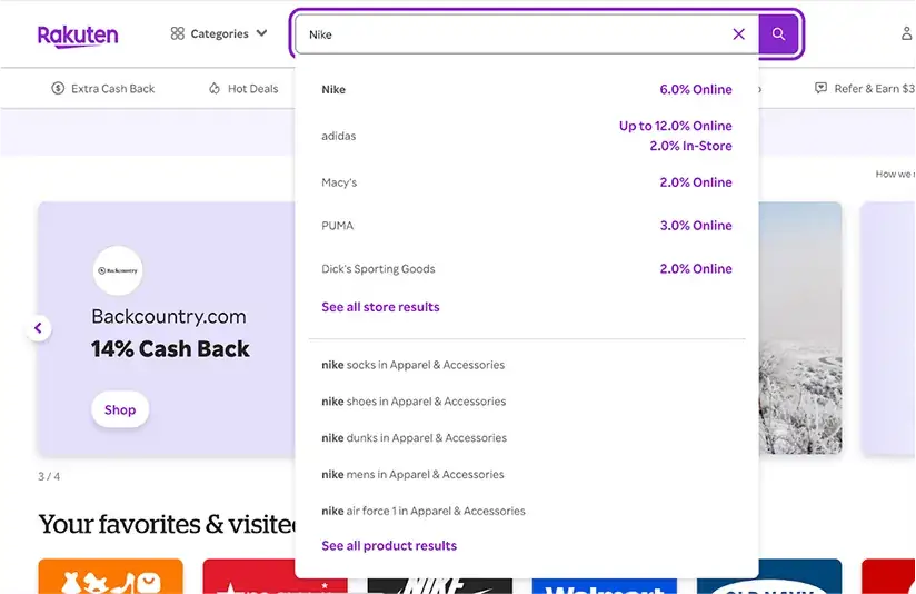 Find the store you need and start earning cashback!