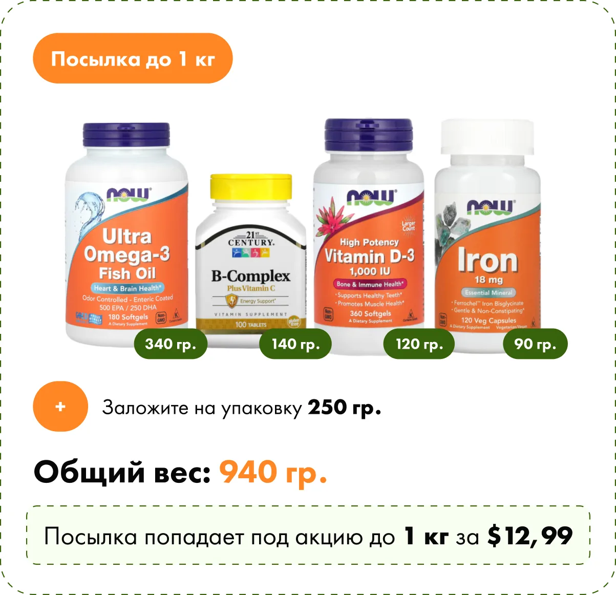 Parcel up to 1 kg
