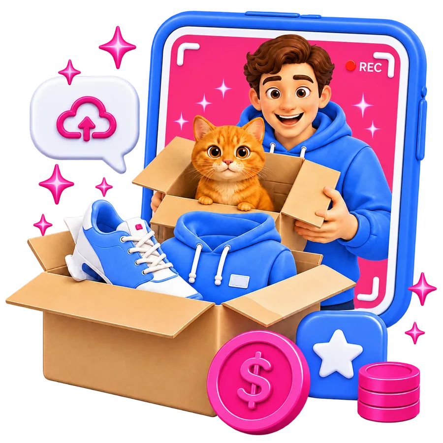 Parcel unboxing on video