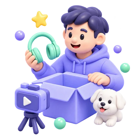 On-camera unboxing